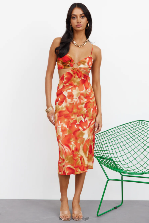 kleding Hello Molly passionele hymns midi-jurk bruin XR2L5135