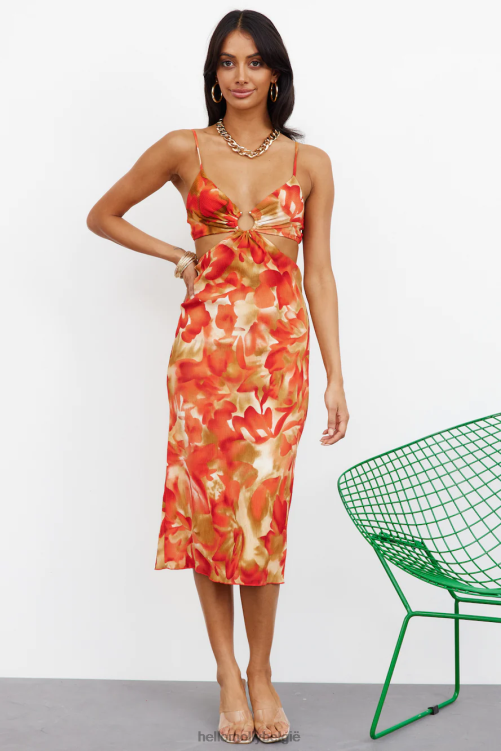 kleding Hello Molly passionele hymns midi-jurk bruin XR2L5135