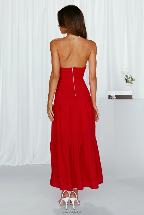 kleding Hello Molly pose for the show midi-jurk rood XR2L4027