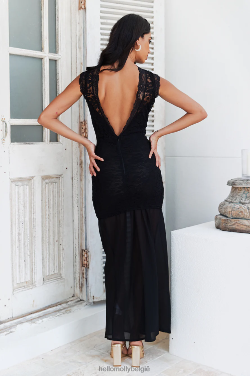 kleding Hello Molly runaway ania midi-jurk zwart XR2L6052