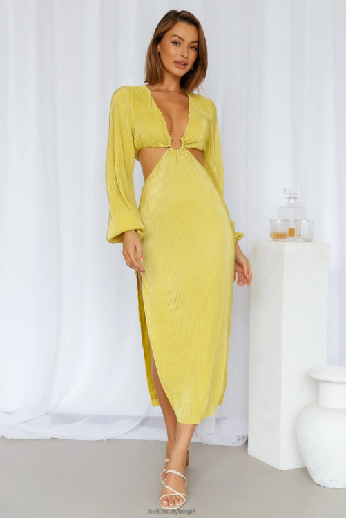 kleding Hello Molly runaway freja midi-jurk citrus XR2L3927