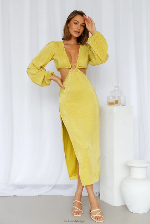 kleding Hello Molly runaway freja midi-jurk citrus XR2L3927