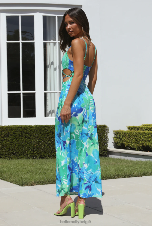 kleding Hello Molly runaway stelani midi-jurk met blauwe bloemen XR2L4163