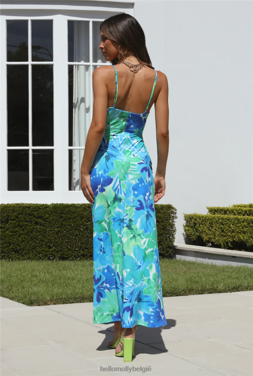 kleding Hello Molly runaway stelani midi-jurk met blauwe bloemen XR2L4163