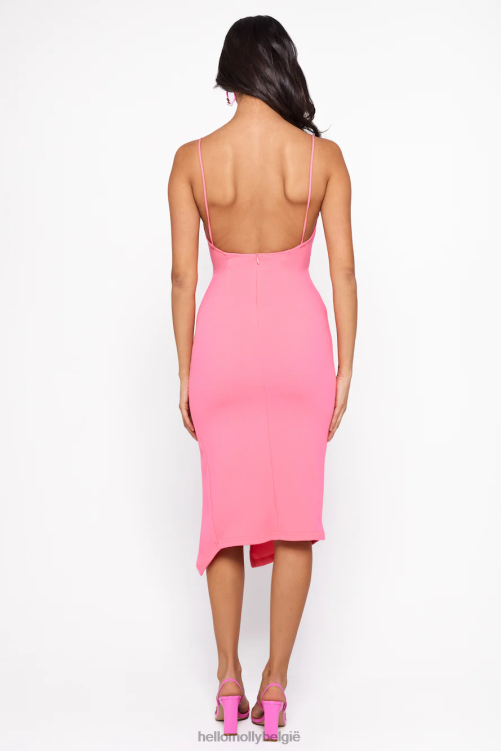 kleding Hello Molly rustige danseres midi-jurk roze XR2L67