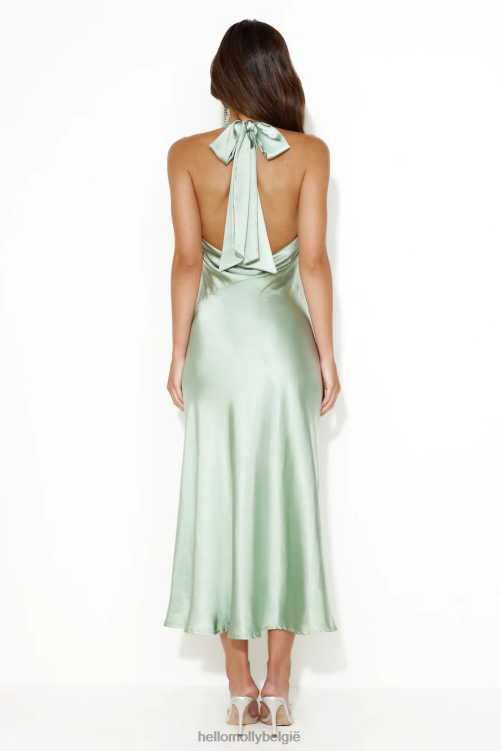 kleding Hello Molly satijnen love midi-jurk salie XR2L5091