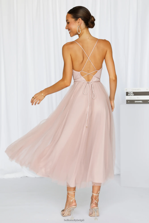 kleding Hello Molly signal my way tule midi-jurk roze XR2L3991