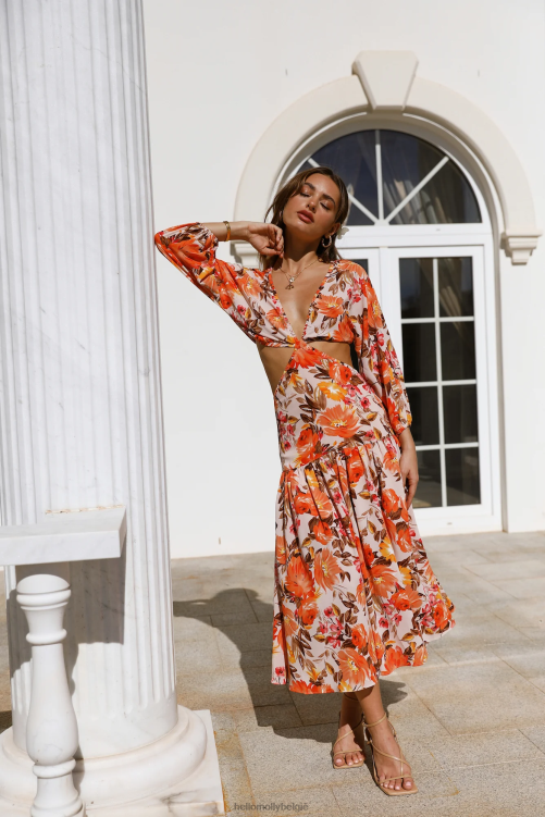 kleding Hello Molly stop me niet midi-jurk geel XR2L3754