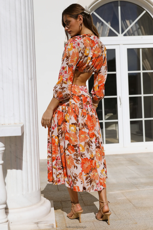 kleding Hello Molly stop me niet midi-jurk geel XR2L3754