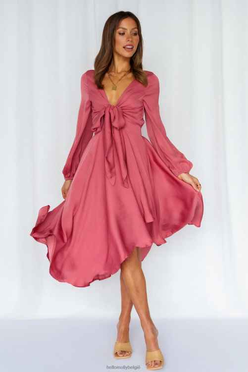 kleding Hello Molly talk fast midi-jurk blush XR2L3600