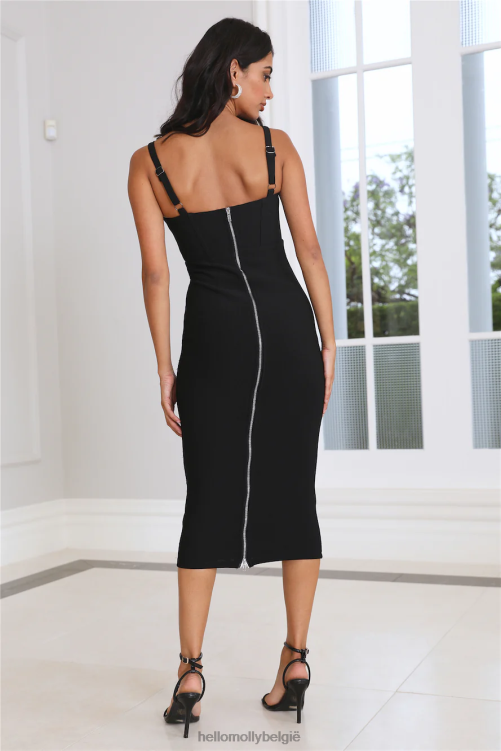 kleding Hello Molly time to charm midi-jurk zwart XR2L5075