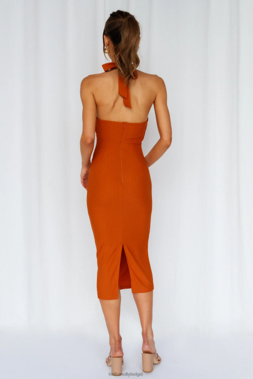 kleding Hello Molly tv in het weekend midi-jurk roest XR2L3898