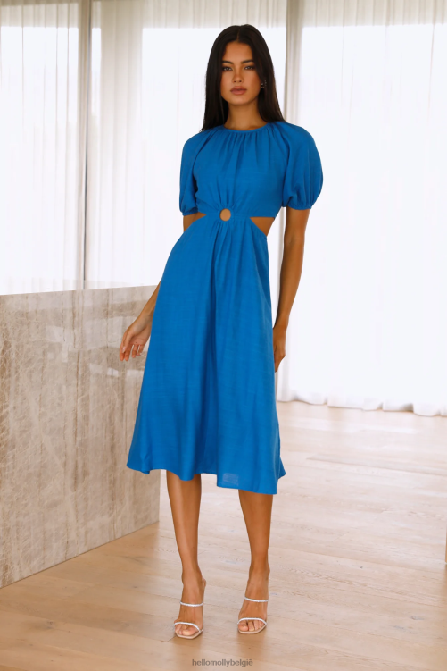kleding Hello Molly verlicht de manier waarop midi-jurk blauw is XR2L1537
