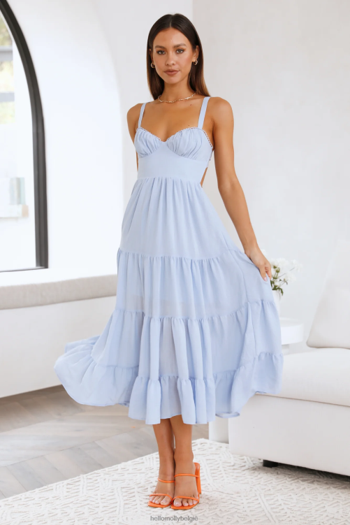 kleding Hello Molly vers gebrouwen midi-jurk blauw XR2L3567