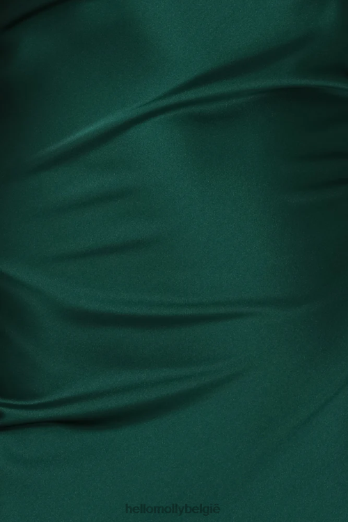 kleding Hello Molly voel je als lachende satijnen midi-jurk smaragd XR2L3454