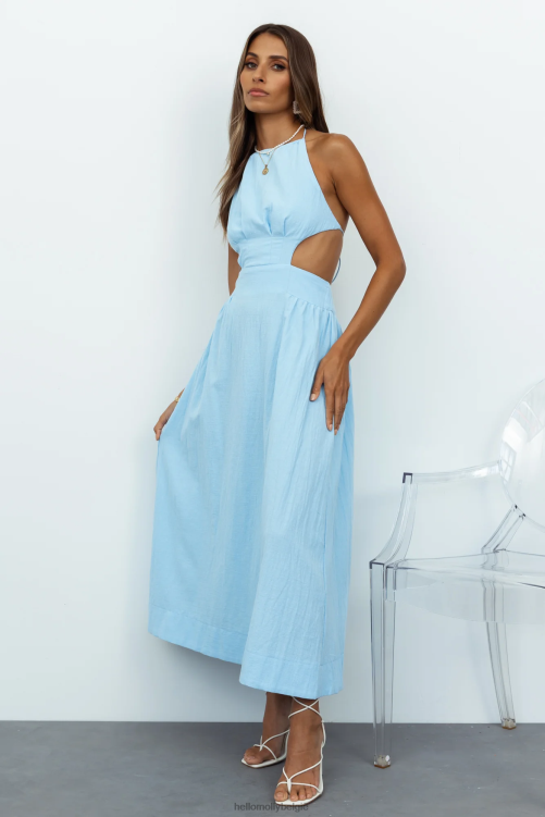 kleding Hello Molly waardeer het allemaal midi-jurk blauw XR2L5125