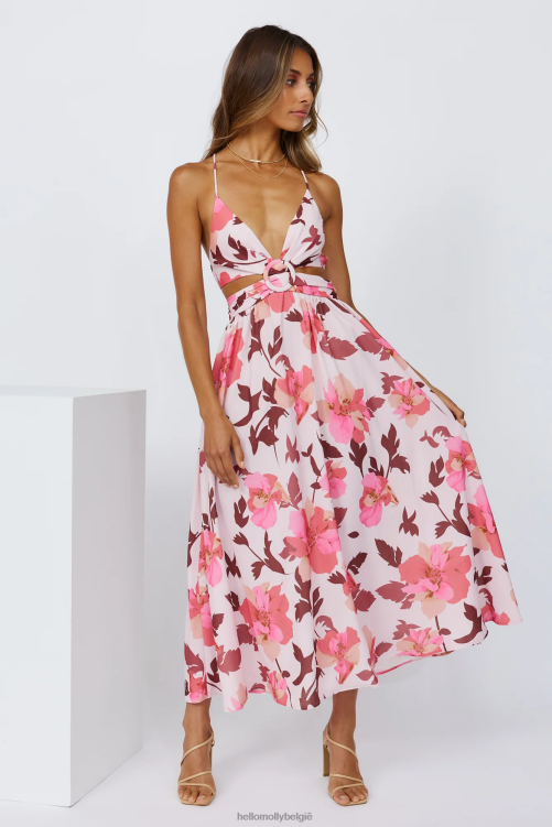 kleding Hello Molly wait in the sun midi-jurk rood XR2L3958