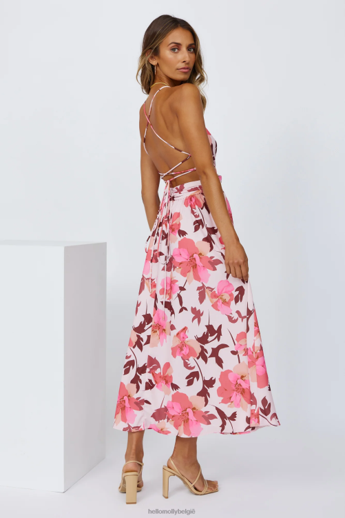 kleding Hello Molly wait in the sun midi-jurk rood XR2L3958