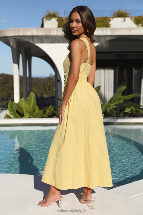 kleding Hello Molly warme gloed midi-jurk geel XR2L4232