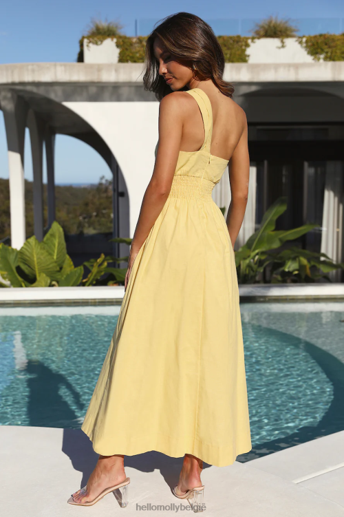 kleding Hello Molly warme gloed midi-jurk geel XR2L4232