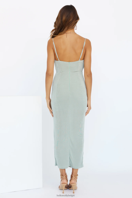kleding Hello Molly wat gebeurt er midi-jurk salie XR2L3634