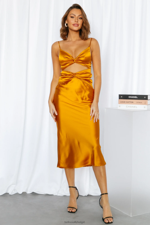 kleding Hello Molly waterval views midi-jurk geel XR2L5086