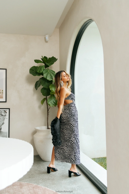 kleding Hello Molly wil meer midi-jurk zebra XR2L5311