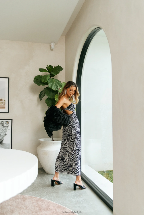 kleding Hello Molly wil meer midi-jurk zebra XR2L5311