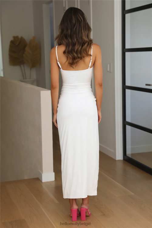 kleding Hello Molly zijdezachte midi-jurk wit XR2L3734