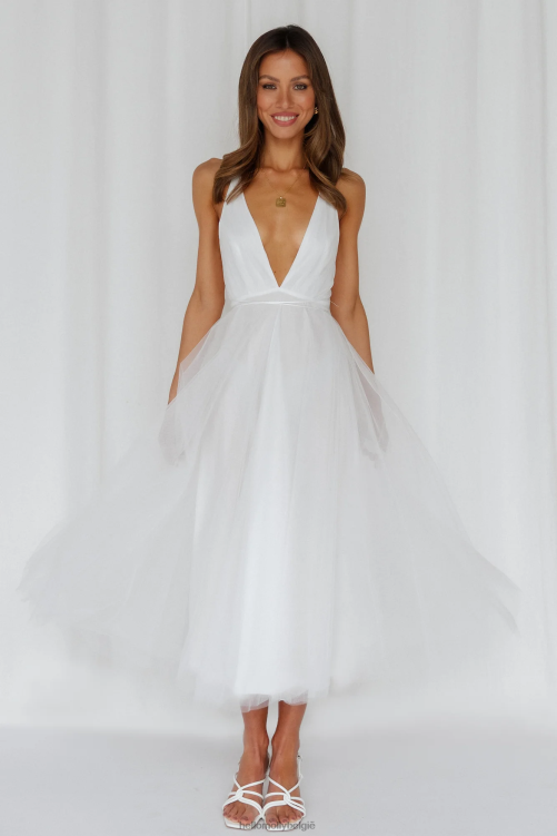 kleding Hello Molly zomerse cinderella midi-jurk wit XR2L3446