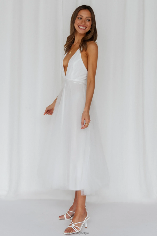 kleding Hello Molly zomerse cinderella midi-jurk wit XR2L3446