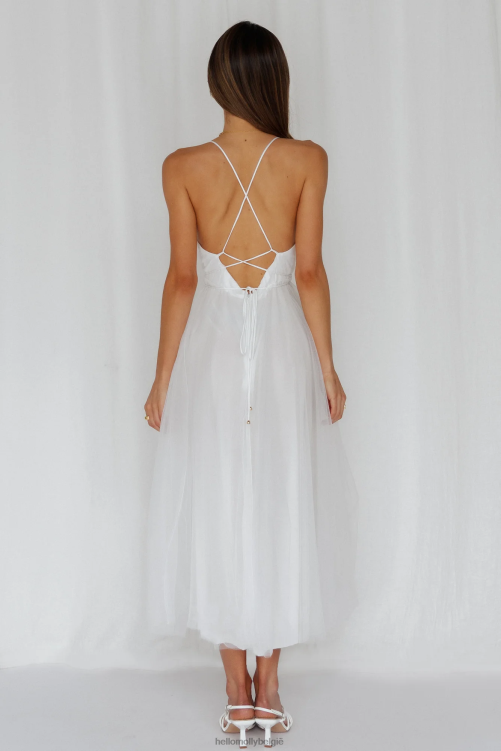 kleding Hello Molly zomerse cinderella midi-jurk wit XR2L3446