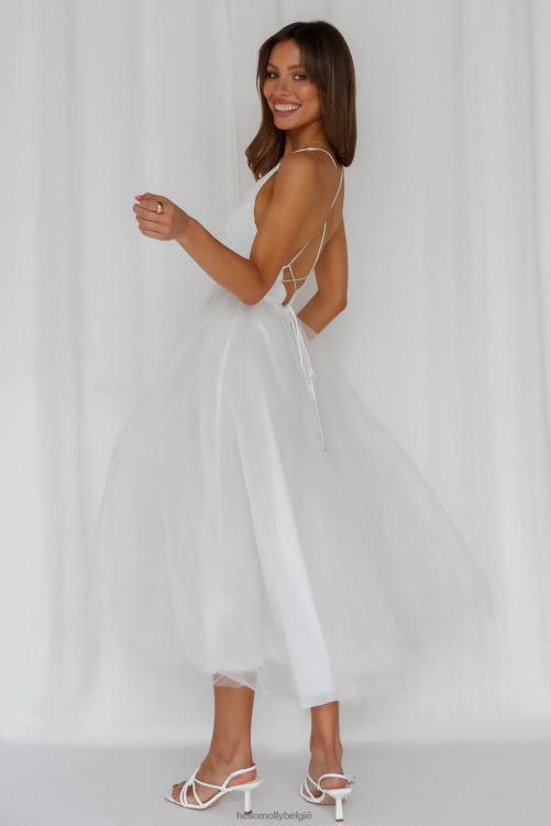 kleding Hello Molly zomerse cinderella midi-jurk wit XR2L3446