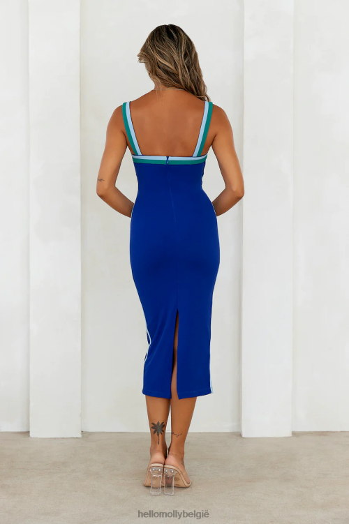 kleding Hello Molly zomerse groovin midi-jurk blauw XR2L4015