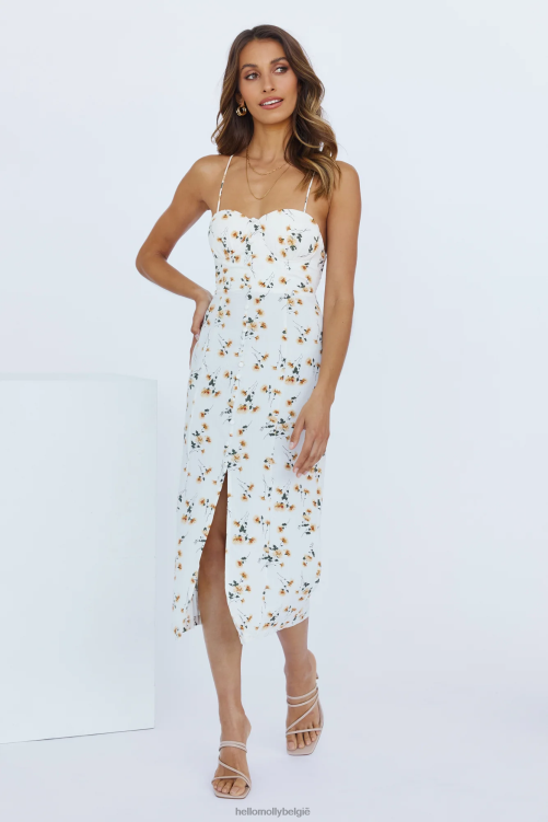 kleding Hello Molly zomerse zoetheid midi-jurk geel XR2L4142