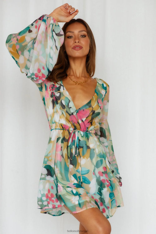 kleding Hello Molly gewikkeld jurkje groen XR2L410