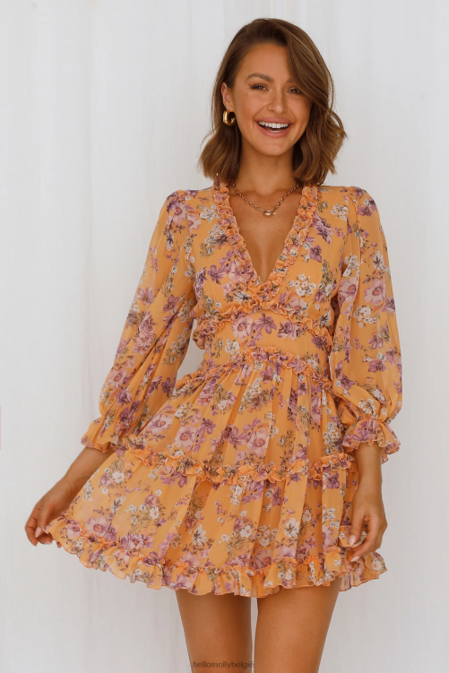 kleding Hello Molly kliek koningin jurk abrikoos XR2L1553