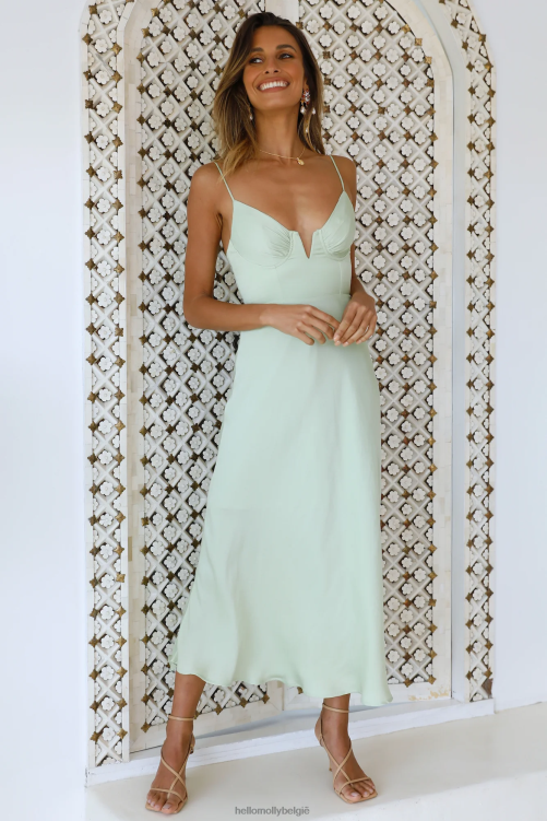 kleding Hello Molly private kiss midi-jurk avocado XR2L6931