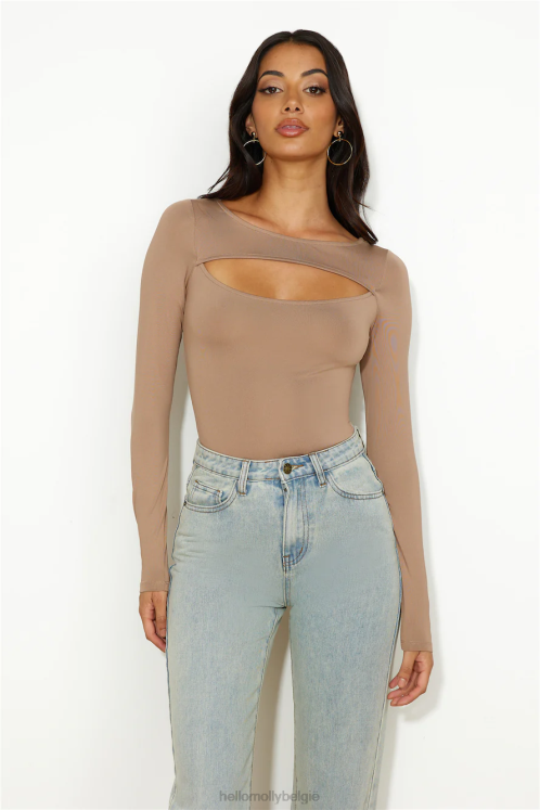 kleding Hello Molly call me basic bodysuit bruin XR2L9048