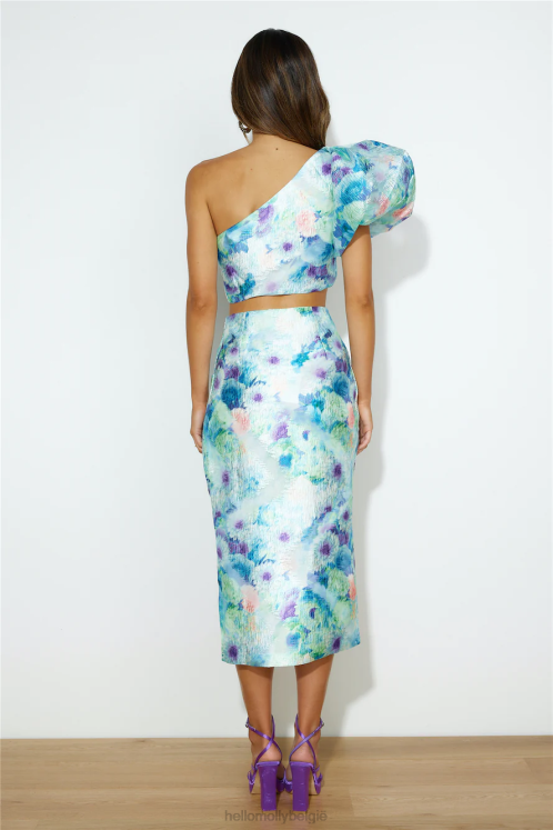 kleding Hello Molly geschilderd aanzicht crop top blauw XR2L8868