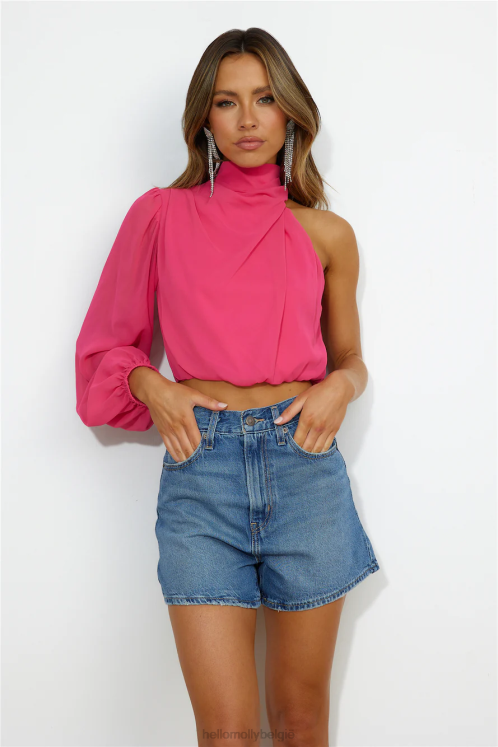 kleding Hello Molly deborah satijnen crop top roze XR2L9012