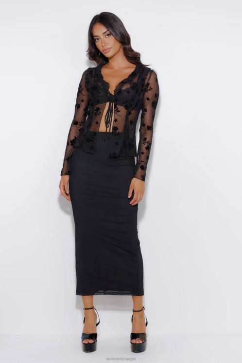 kleding Hello Molly show it mesh top zwart XR2L8958