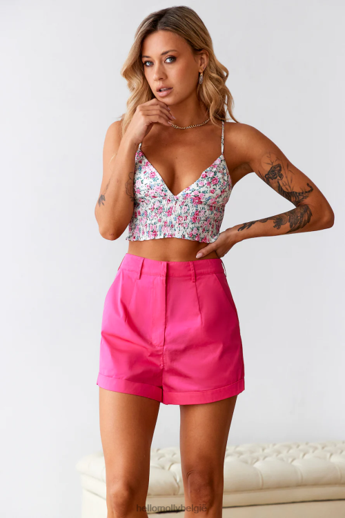 kleding Hello Molly bloeiende bloesem crop top roze XR2L8568