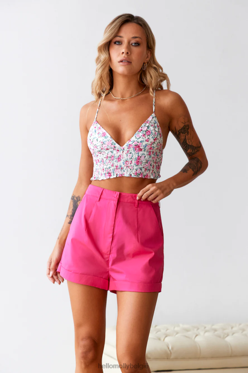 kleding Hello Molly bloeiende bloesem crop top roze XR2L8568