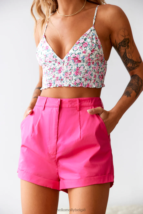 kleding Hello Molly bloeiende bloesem crop top roze XR2L8568