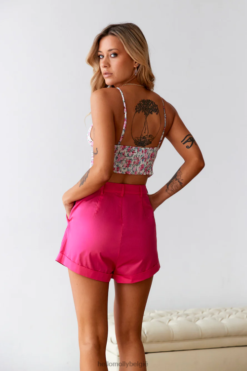 kleding Hello Molly bloeiende bloesem crop top roze XR2L8568
