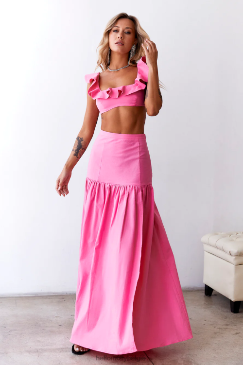kleding Hello Molly dessertmenu croptop roze XR2L8577