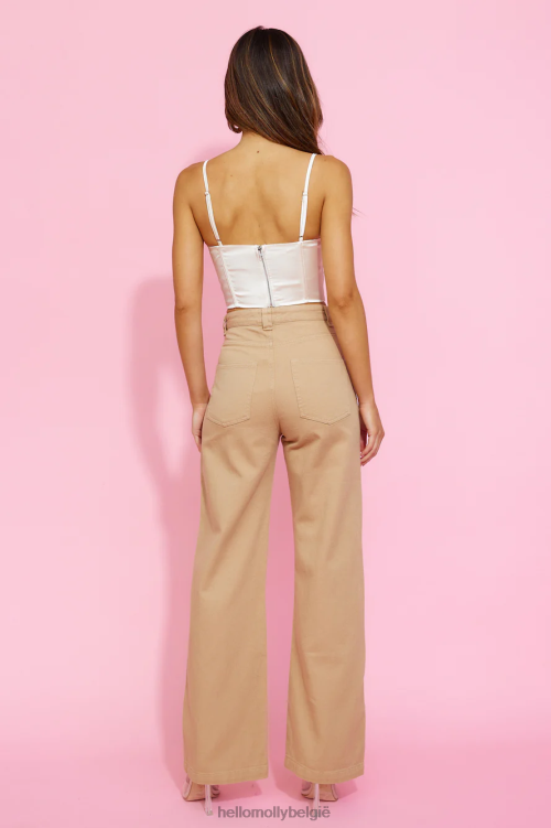 kleding Hello Molly gedurfde treden crop beige XR2L8589