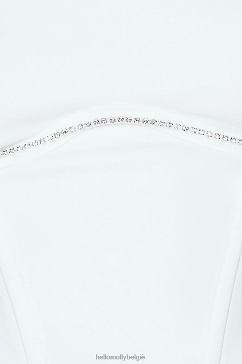 kleding Hello Molly glamour look crop top wit XR2L8560