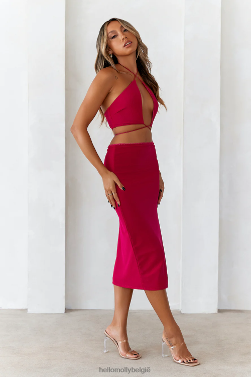 kleding Hello Molly honingzoete crop top roze XR2L8594